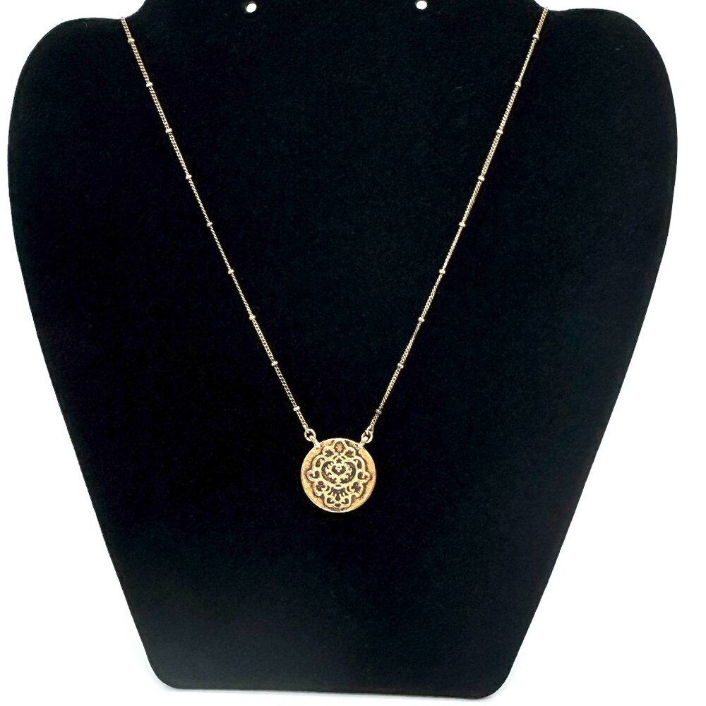 Gold Tone Mandala Necklace by Lucky